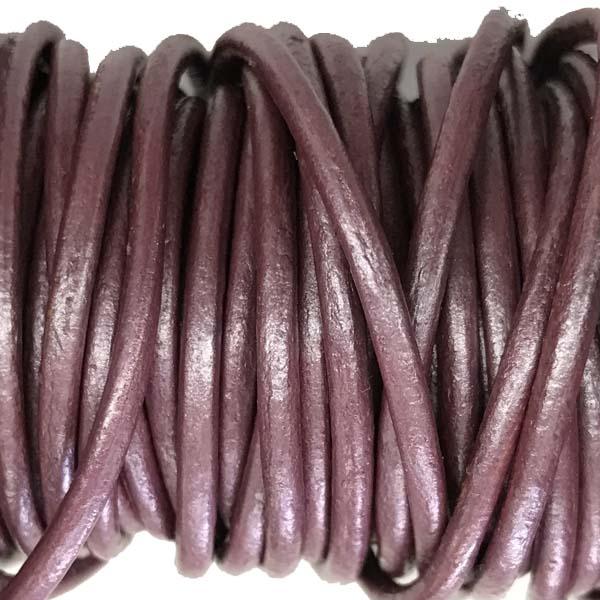 Mauve Pearl 2MM Leather Cord