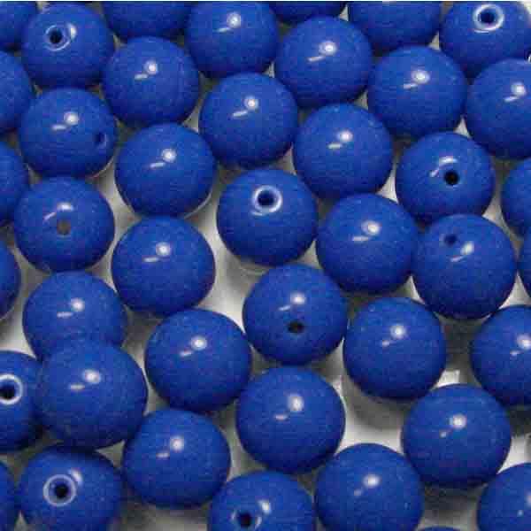 Med Blue 8MM Opaque Round Druk Ball