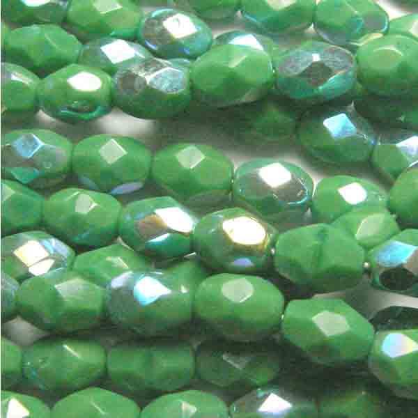 Med Green Ab 7X5MM Fire Polish Oval
