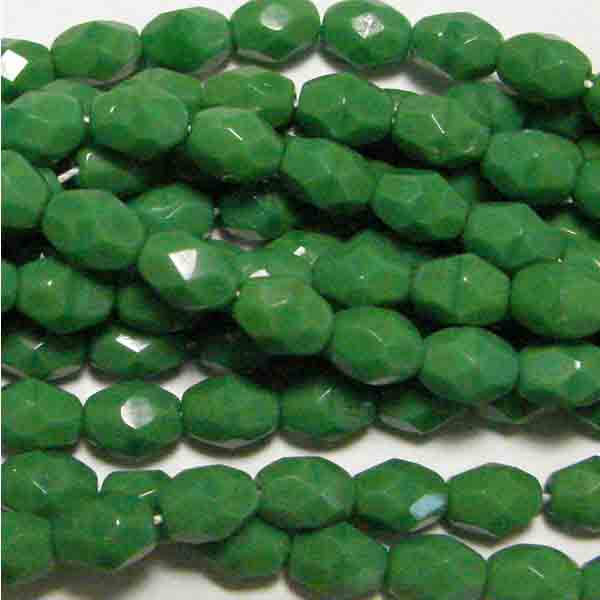 Medium Green 7x5MM Fire Polish Oval