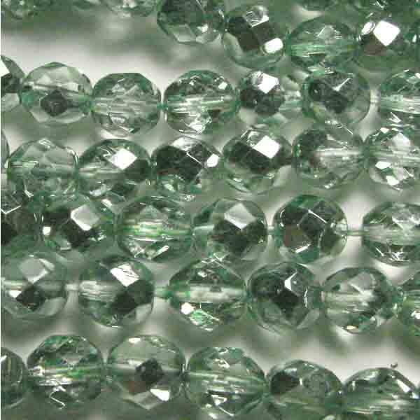 Metallic Light Green Tourmaline With Crystal 6MM Fire Polish Ball