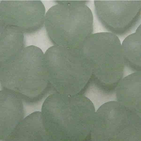 Mint Green 15MM Matte Striated Heart