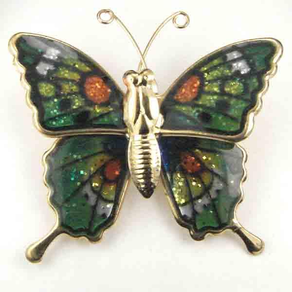 Multi Color Acrylic Coating 38MM Butterfly Brooch