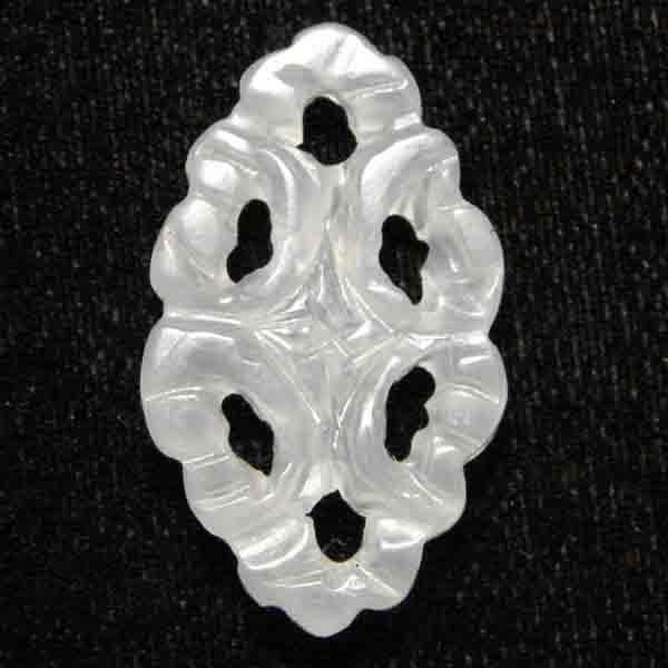 New Jade 34X18MM Carved Oval Openwork