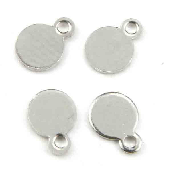 Nickel Plate Thin 5MM Round Coin Pendant Drop