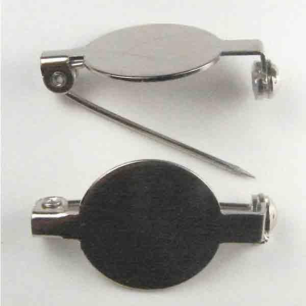 Nickel Silver 1 inch Pinback with 16MM Pad
