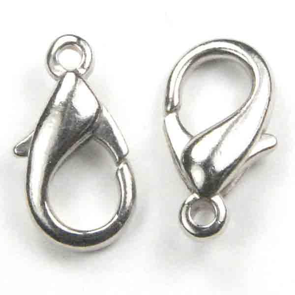 Nickel Silver Plate 15MM Lobster Claw Clasp