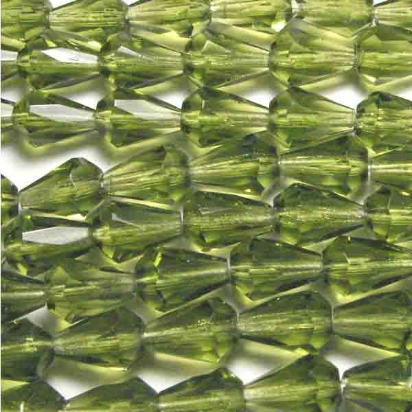 Olive Fire Polish Tear 10x7MM