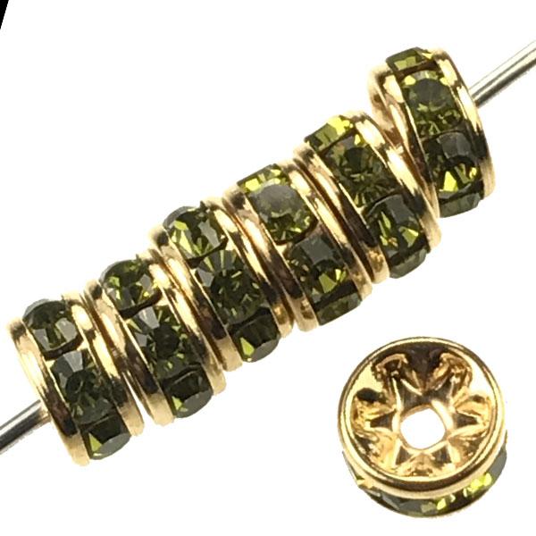 Olive Gold 5MM Swarovski Rhinestone Rondelle