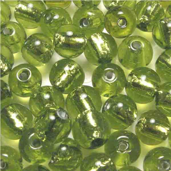 Oliven Ball 8MM With Silver Foil