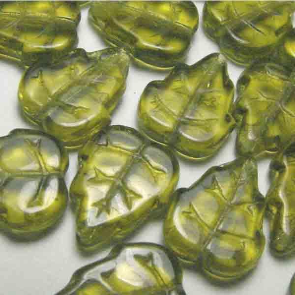 Olivine 12x10MM Veined Leaf