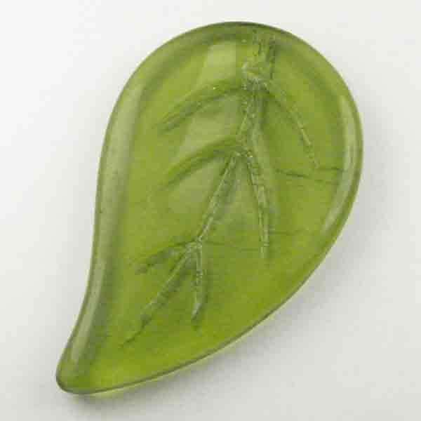 Olivine 34x21MM Leaf Pendant