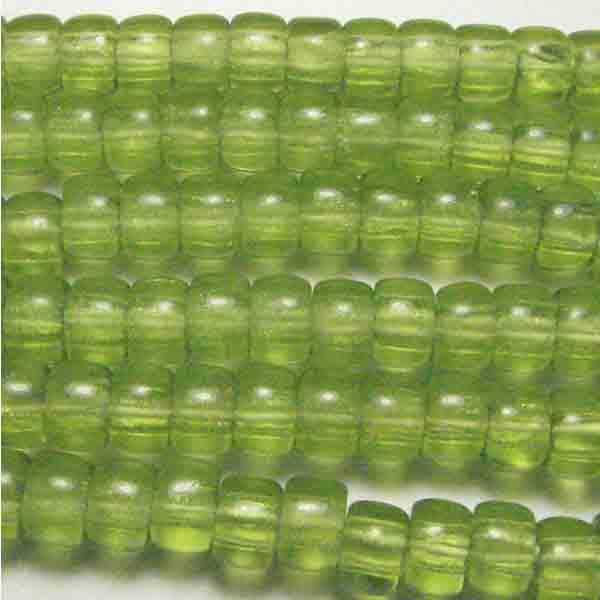 Olivine 6x4MM Crow Style Roller Bead