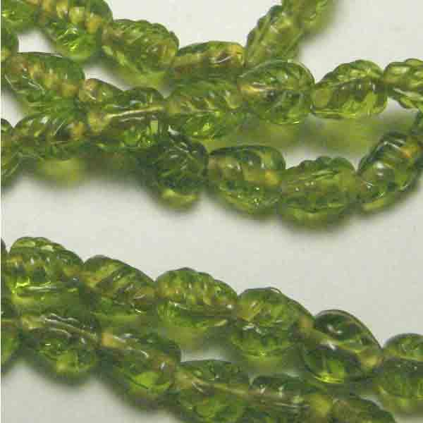 Olivine 7X5MM Textured Leaf