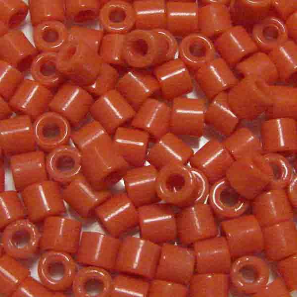 Orange 6MM Vintage Tile Bead