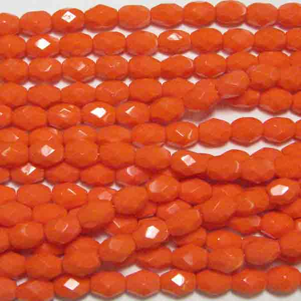 Orange 7x5MM Fire Polish Oval