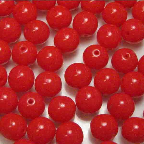 Orange 8MM Opaque Round Druk Ball