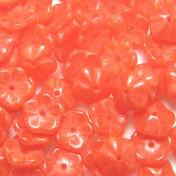 Orange 9X4MM 3-D Flower Blossom