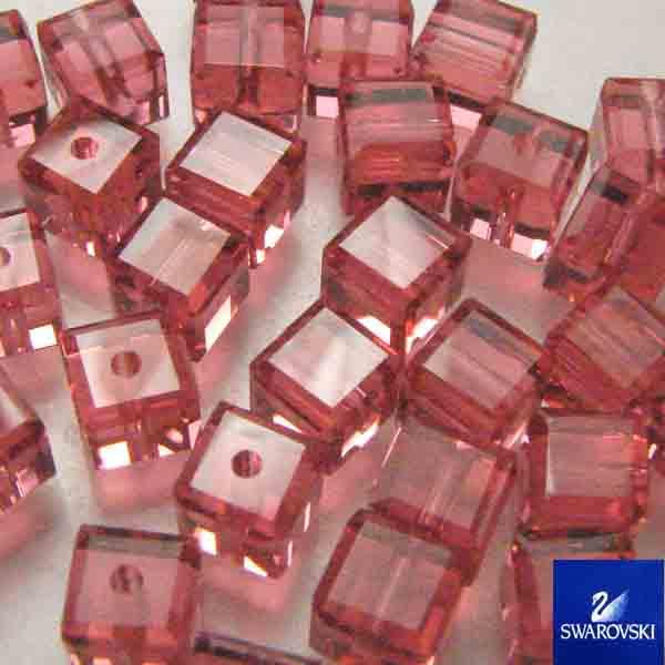 Padparascha 4MM Swarovski 5601Cube Bead