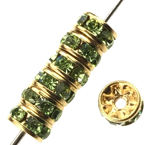 Peridot Gold 5MM Swarovski Rhinestone Rondelle
