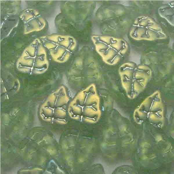 Peridot Mat Ab 10X9MM Leaf