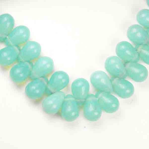 Peridot Opal Tear 6x4MM Cross Hole