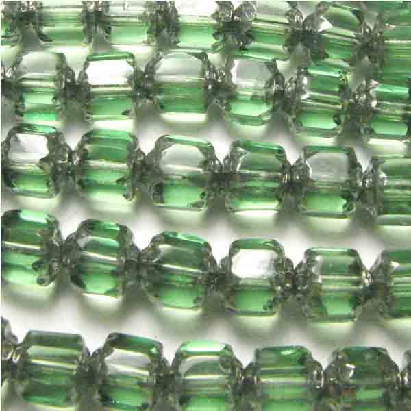 Peridot With Silver Ends 6MM Fire Polish Cathedral Bead
