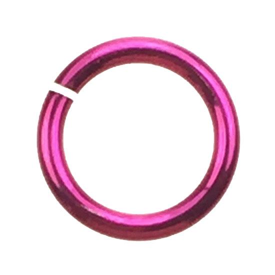 Pink 18 gauge 9MM OD Open Anodized Aluminum Jump Ring