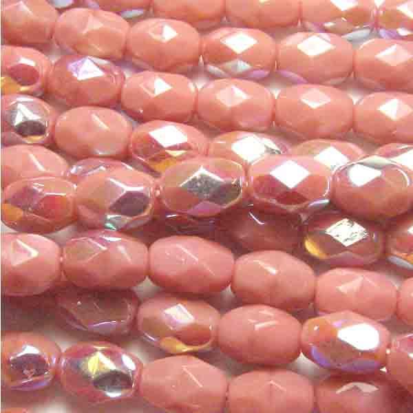 Pink Ab 7X5MM Fire Polish Oval