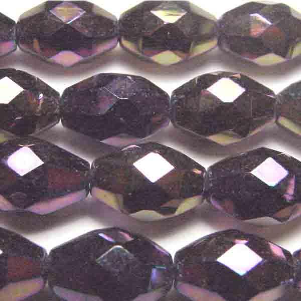 Purple Iris 11X7MM Fire Polish Oval