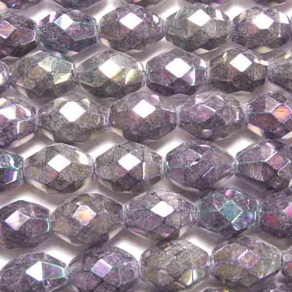 Purple Iris 12X9MM Fire Polish Oval