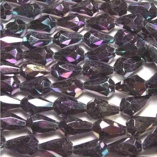 Purple Iris 12x8MM Fire Polish Tear