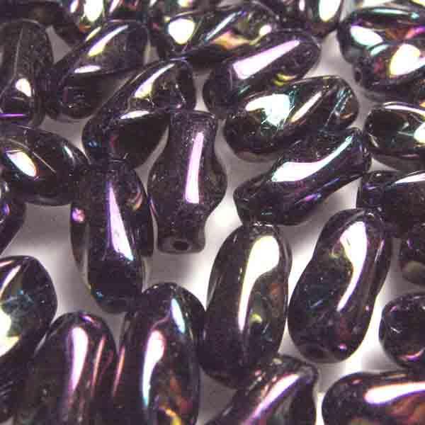 Purple Iris 14x7MM Twisted Oval
