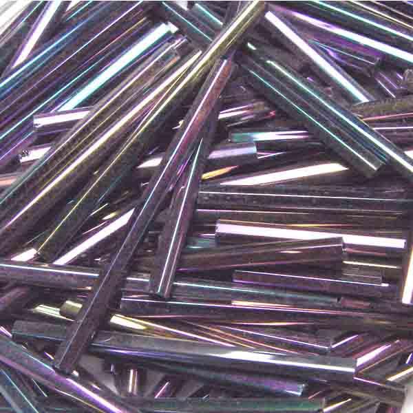 Purple Iris 35x2MM Faceted Bugle
