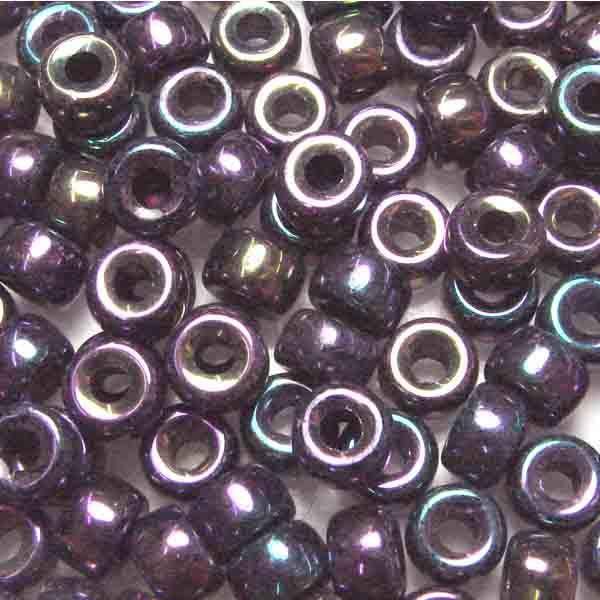 Purple Iris 6x4MM Crow Style Roller Bead With 2MM Large Hole
