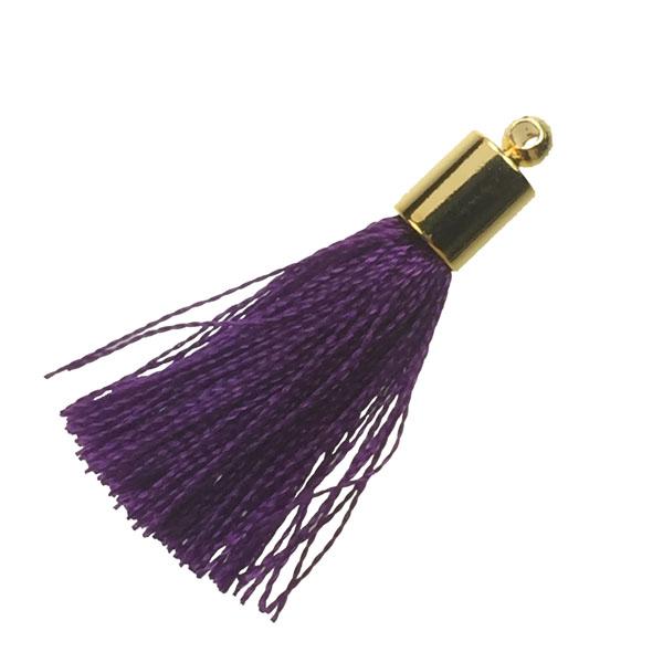 Purple With Gold Plate 30MM Tassel