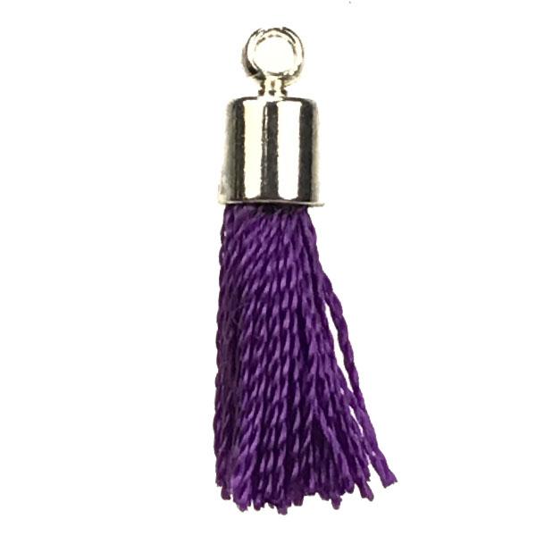Purple With Silver Plate 17MM Tassel