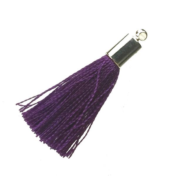 Purple With Silver Plate 30MM Tassel