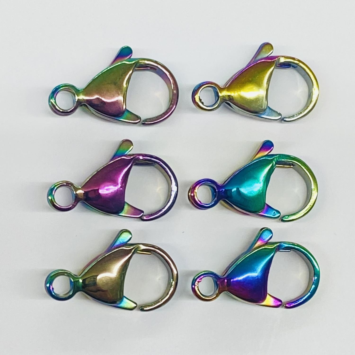 Rainbow Plate 15MM Lobster Claw Clasp