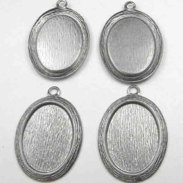 Raw Steel Textured 18X13MM Bezel Setting