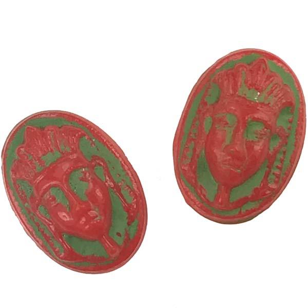Red/Green Pharaoh Head 11X16MM