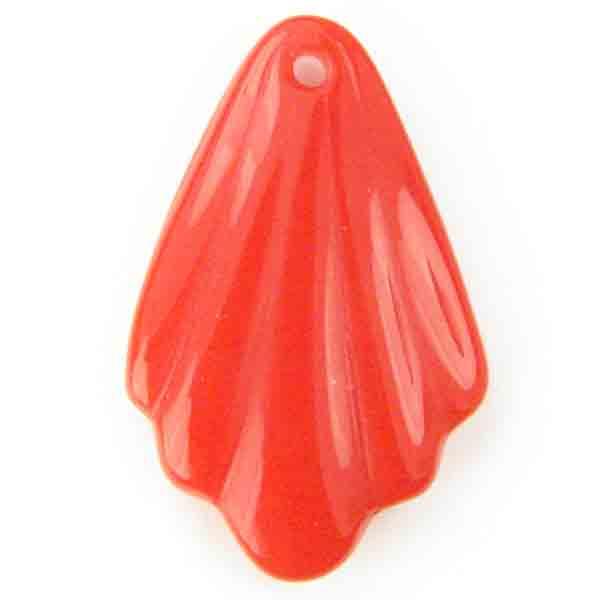 Red 26X17MM Fan Shaped Pendant