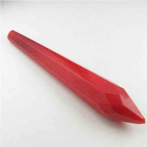 Red 40X7 Faceted Half Drill Tear