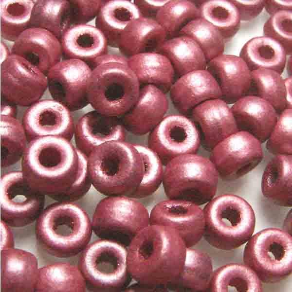 Red 4X6MM Satin Metallic Crow Bead