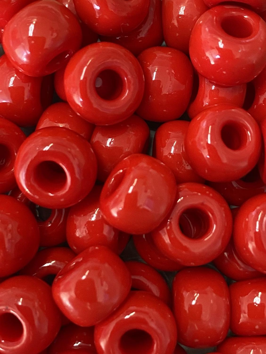 Red 7MM Czech Crow Bead