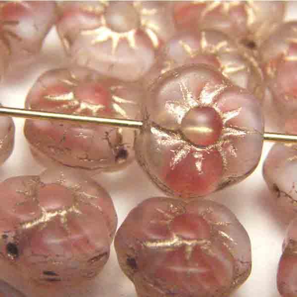 Red Coral Matte Striated 9MM Flower