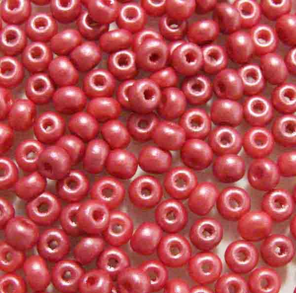 Red Matte Pearl 6/0 Seed Bead