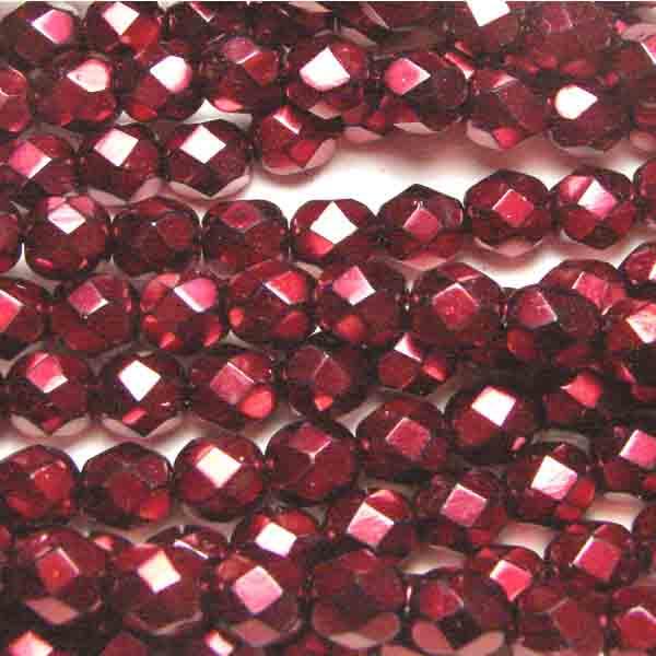 Red Pearl 6MM Fire Polish Ball
