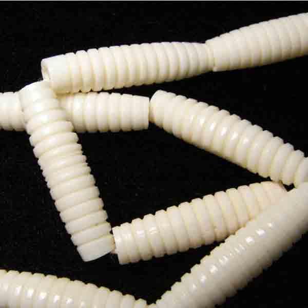Ribbed White 25X6MM Bone Oval