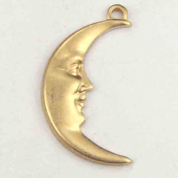 Right Facing Brass 17x10MM Crescent Moon
